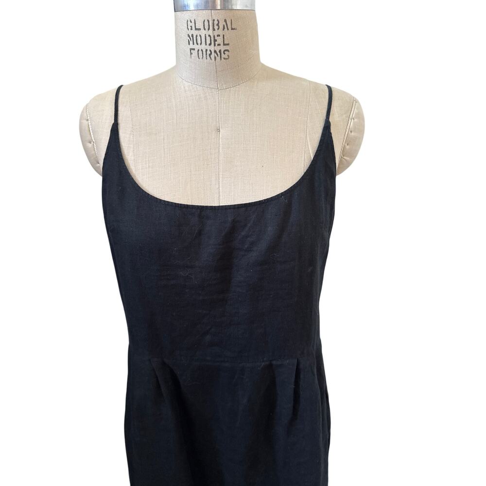 Quince Womens European Linen Scoop Neck Midi Dress Black Size Large - Picture 3 of 9